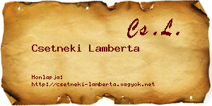 Csetneki Lamberta névjegykártya